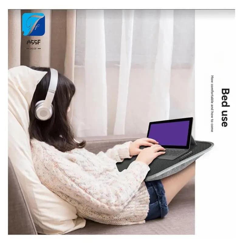 Scrivania A55F-Lap con cuscino imbottito per laptop - Vassoio da scrittura portatile per lavoro d'ufficio, per uso domestico e in viaggio