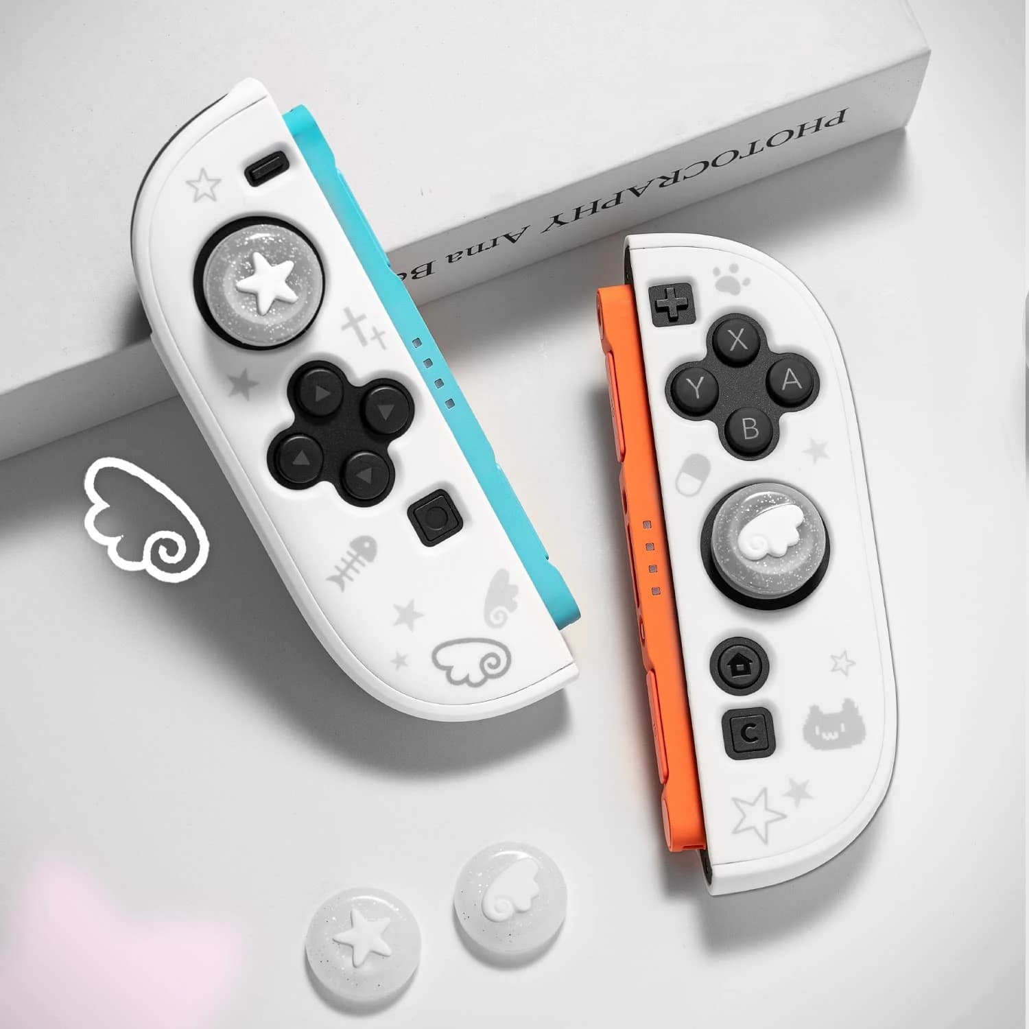 Transparent Bling Silicone Soft Thumb Stick Grip Cap Joystick Cover For Switch 2/NS Oled/Lite Joy-con Glitter Thumbstick Case