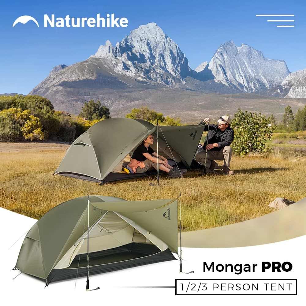 Naturehike Mongar Pro UL 1 2 3 persons Camping tent Outdoor Trekking During the night Professional light and waterproof solar shelter