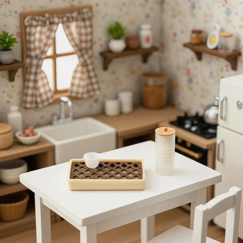 Miniature Tea Tray Set for Dollhouse Creative Home Decor Ideal for Miniature Decoration Accessories