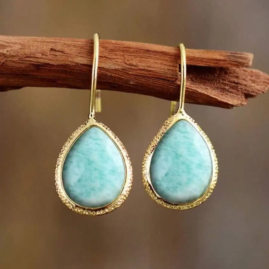 2PCS Retro Bohemian Earrings Imitation Turquoise Earrings Men's And Women's Earrings Vintage Earrings Jewelry Birthday Party Ann