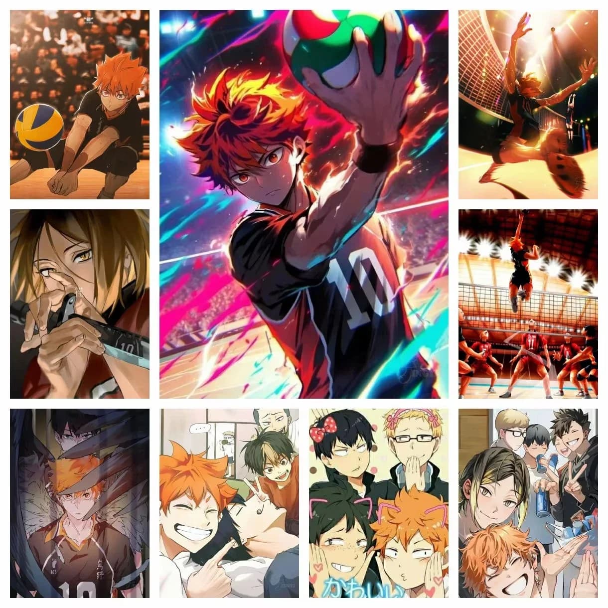 Acrylic Paint By Numbers Popular Anime Haikyu!! Oil Painting Package Art Picture For Bedroom Wall Adults Hand Painted Gift
