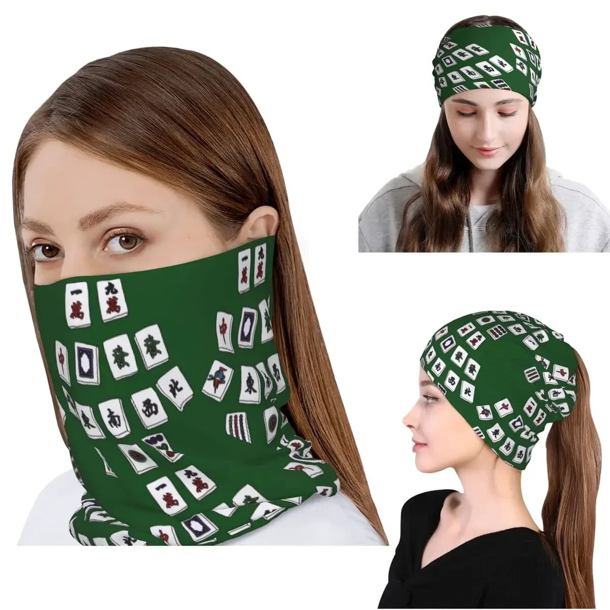 Mahjong Thirteen 13 Wonders Bandana Neck Gaiter Mask Scarf Multi-use Cycling Scarf Beanies Hat Unisex Adult Breathable