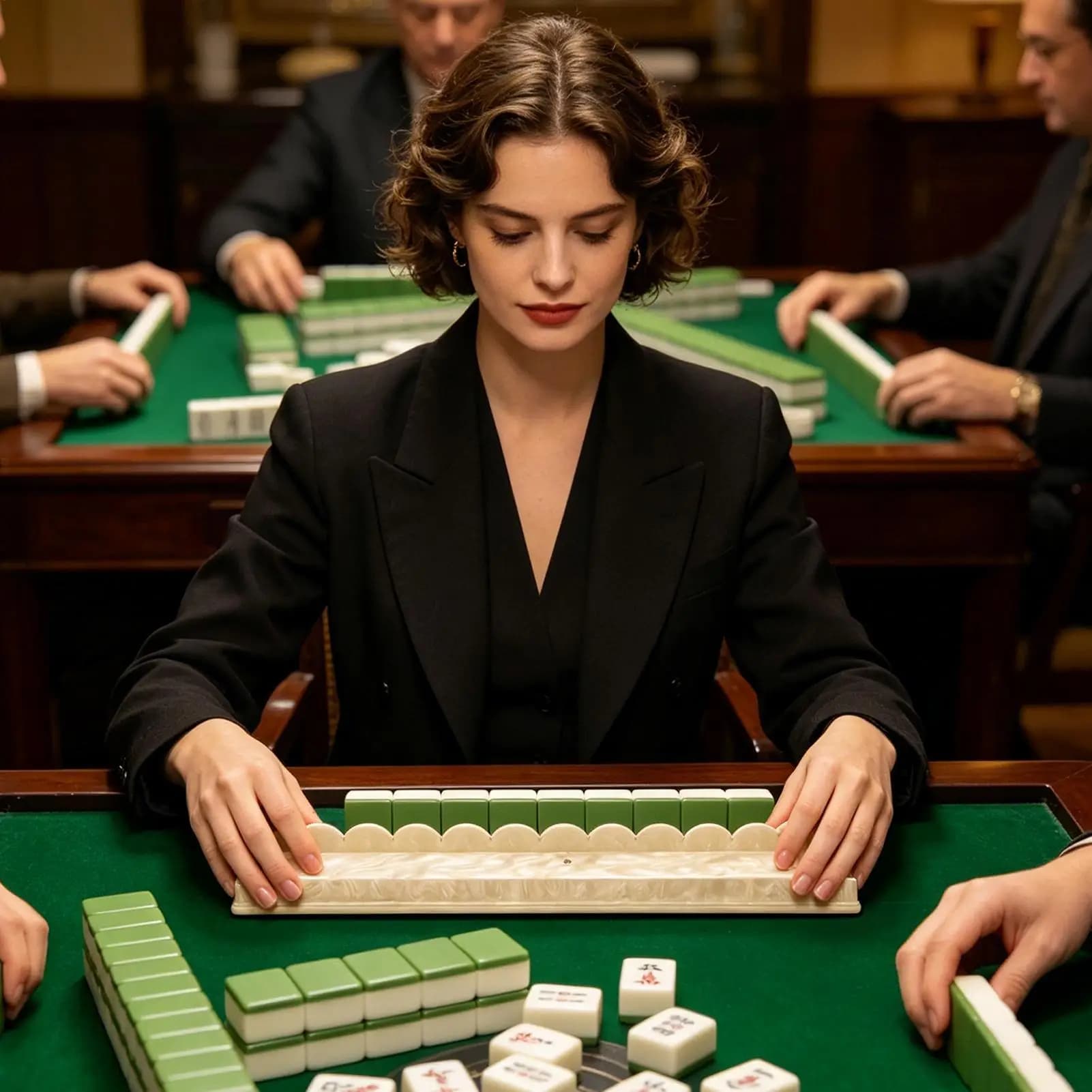 Supporti per Mahjong con Spintori Magnetici Antiscivolo in Acrilico, Spintore e Porta Tessere per Mahjong per Serate di Gioco in Casa, Feste e Famiglia