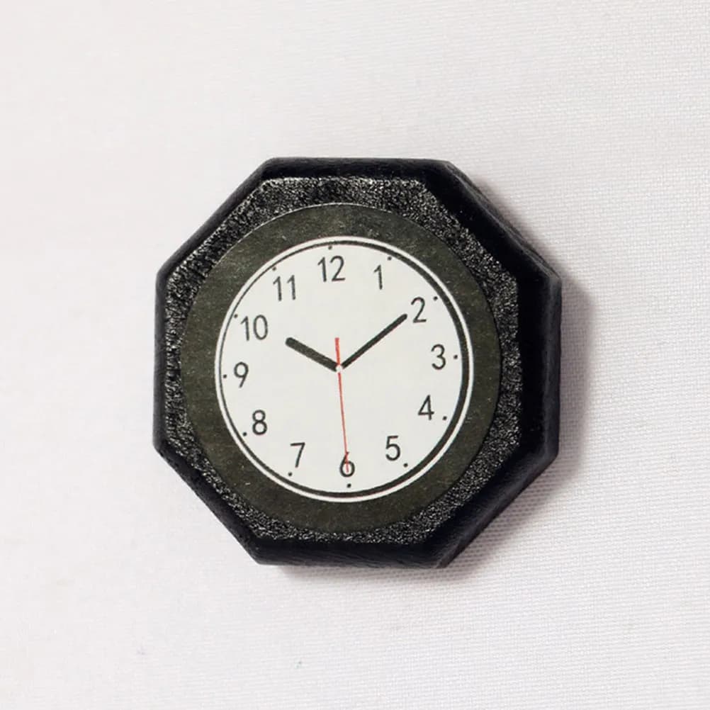 4 Pcs Simulation Wall Clock Miniature Model Dollhouse Furniture Decoration PP Floor Miniatures Accessories and