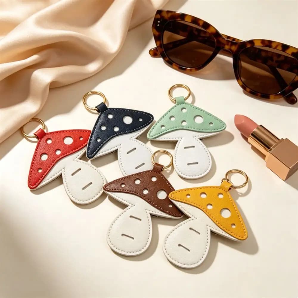 Trendy Hanger Mushroom Shaped Keychain Multi Functional Cartoon Bag Charm Fashion Korean Sunglasses Bag Bag Ornament