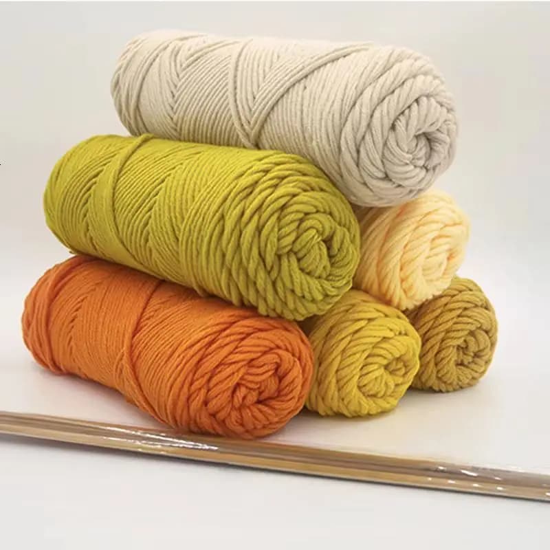 Filato di Cotone Morbido e Caldo 100g/Gomitolo, 8 Fili, 3MM, per Lavorazione a Maglia e Uncinetto, Lana per Bambini