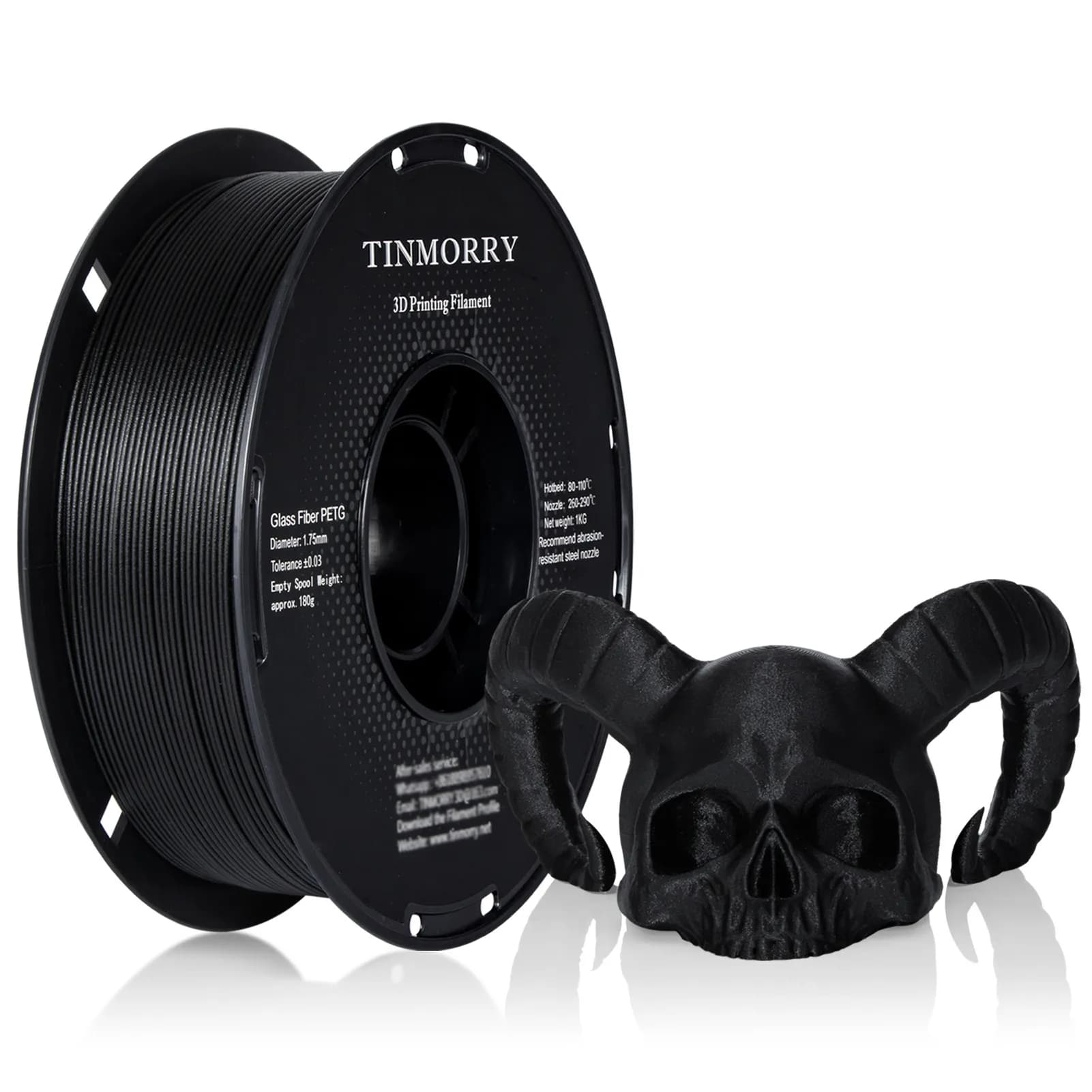 Filamento PETG-GF per stampa 3D, nuovo e migliorato, con 10% di fibra di vetro, 1,75 mm, in fibra di vetro, versione 2026