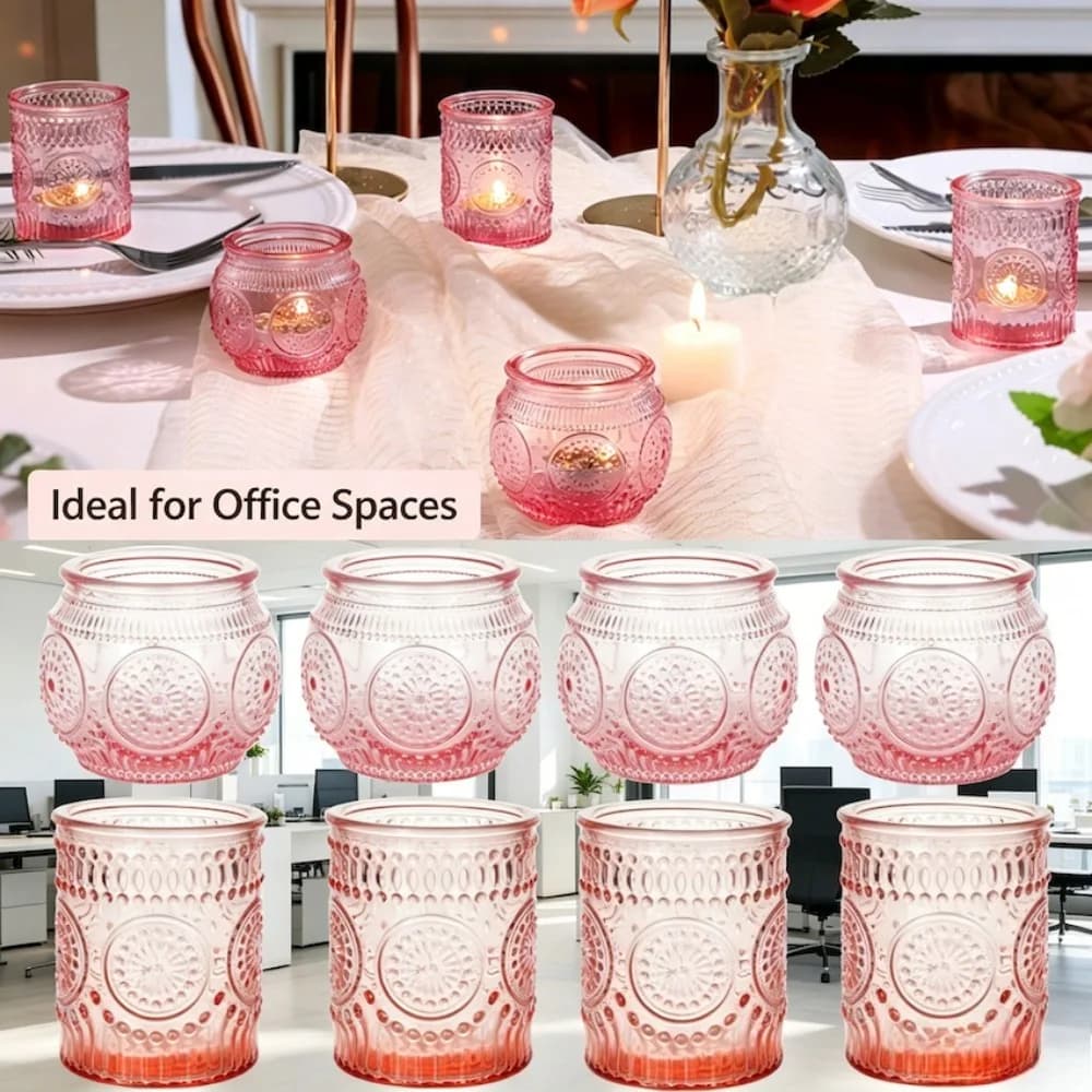 Portacandele votivi in vetro da 6/12 pezzi, portacandele per aromaterapia, per decorazioni centrotavola per matrimoni, decorazioni per feste di compleanno