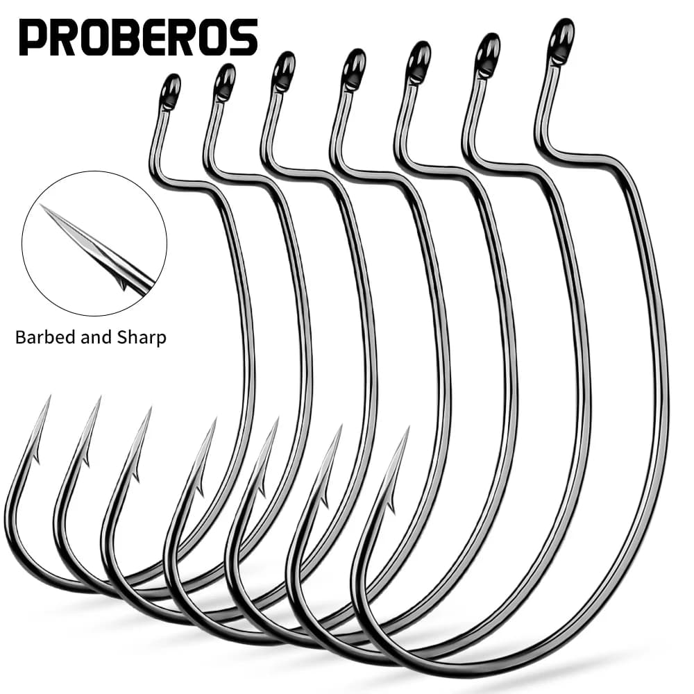Proberos 10/50 Pezzi Amo da Pesca Morbido con Ardiglione, Ami a Gancio Largo, Ami Affilati e Resistenti con Ardiglione, Attrezzatura da Pesca, Forniture per la Pesca