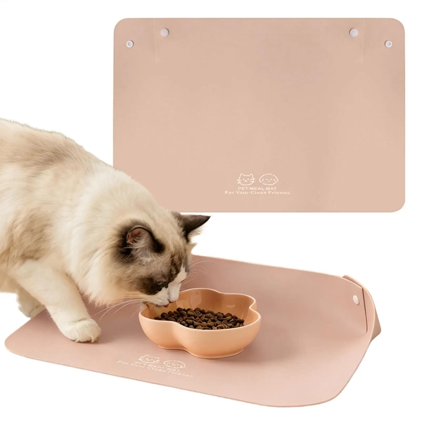 No Stains Waterproof Pet Food Mat,Non Slip PU Leather Feeding Pad,Practical Supply For Dog Cat Bedroom Living Room Dorm Use
