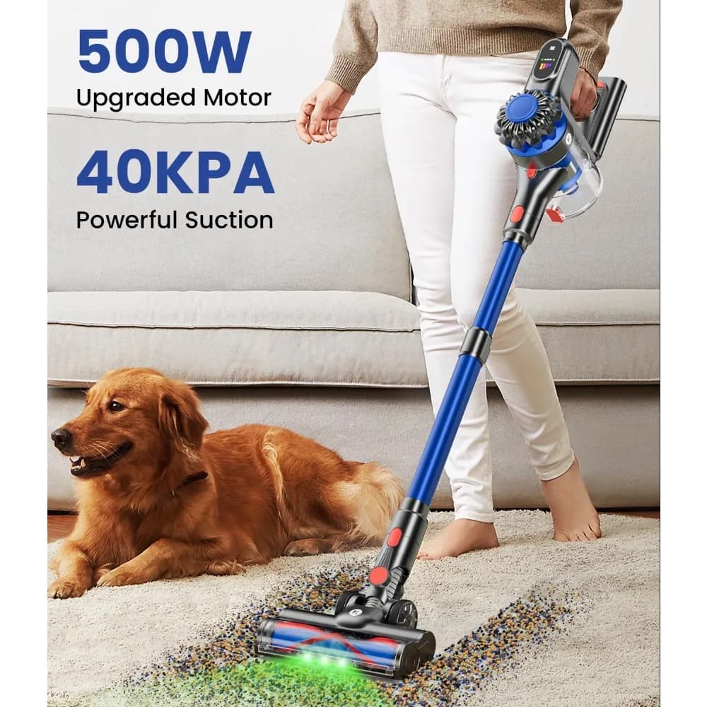 Wireless Vacuum Cleaner 500W 40Kpa With US Shipping, 60 Minutes of Autonomy, LED Display, Anti-Group, Wall Refill, 8 Inches