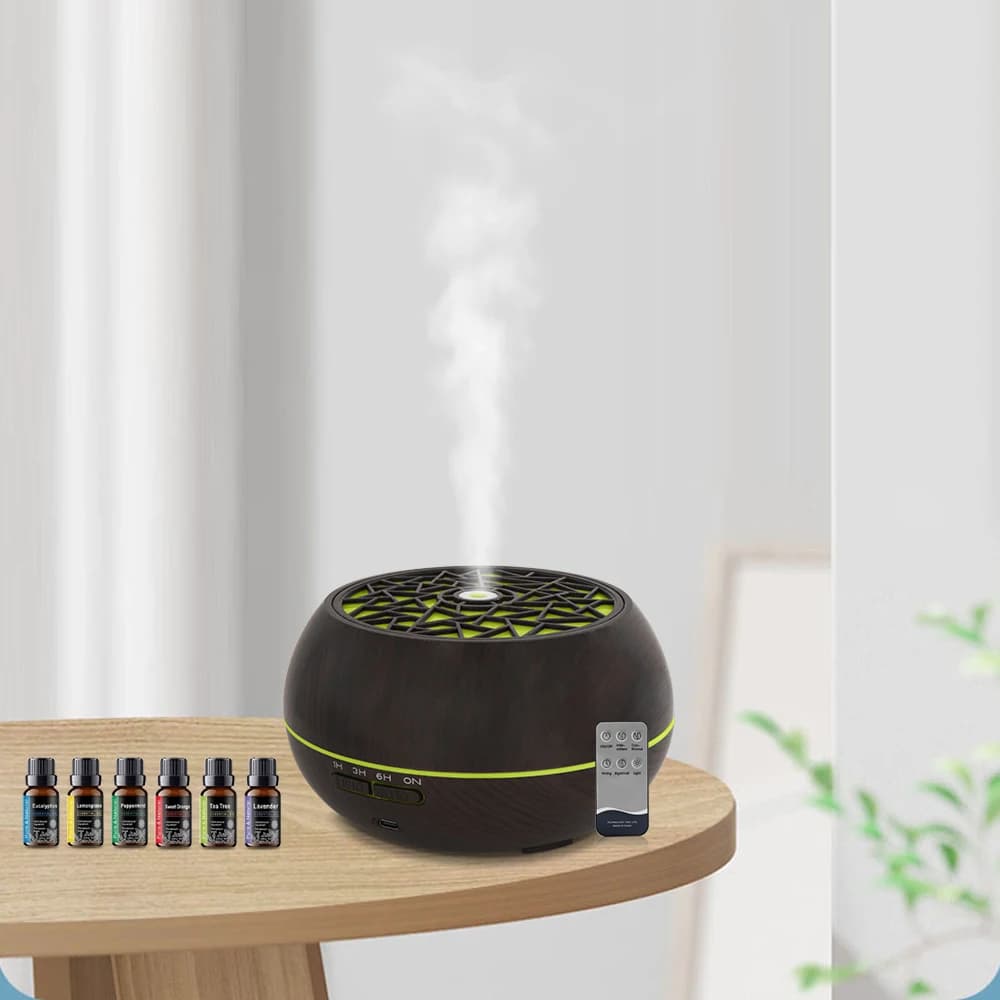 Diffusore di Oli Essenziali Smart da 550ml con Tecnologia Soundwave, Telecomando, 7 Colori LED e Timer Automatico