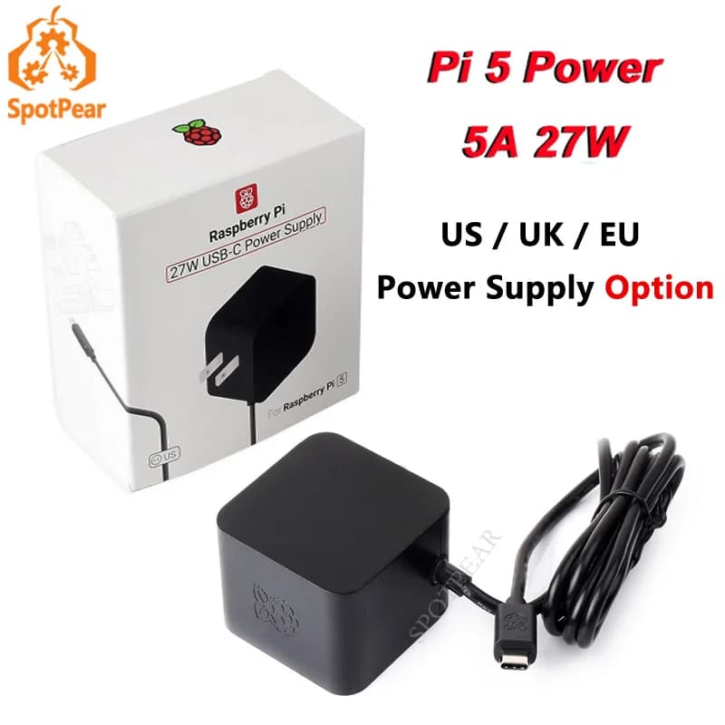 Original official USB power supply 5 v5a PD Power 27W Type-C for Raspberry Pi 5
