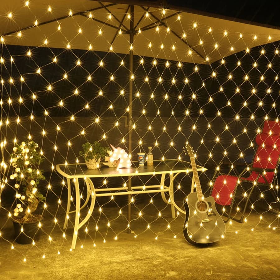 Spina UE 3*2M LED Natale Fata Tenda Luci Della Stringa Esterna 8 Modalità Pesce Maglia Luci Da Giardino Ghirlanda per la Decorazione del Cortile Del Partito
