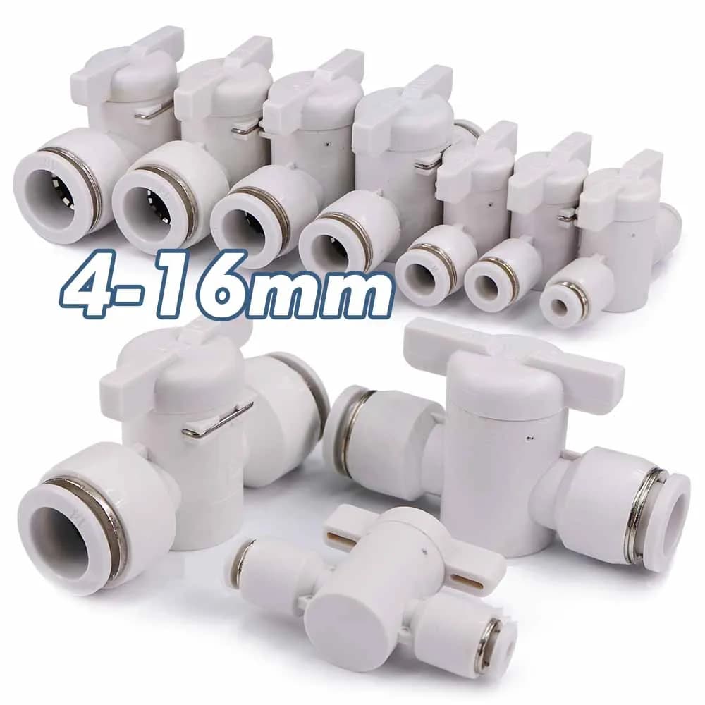 Adattatore per tubo flessibile con valvola manuale da 4-16 mm, blocco antiscivolo, connettore a sgancio rapido, raccordo per tubi in PE, arresto dell'acqua, giunti pneumatici