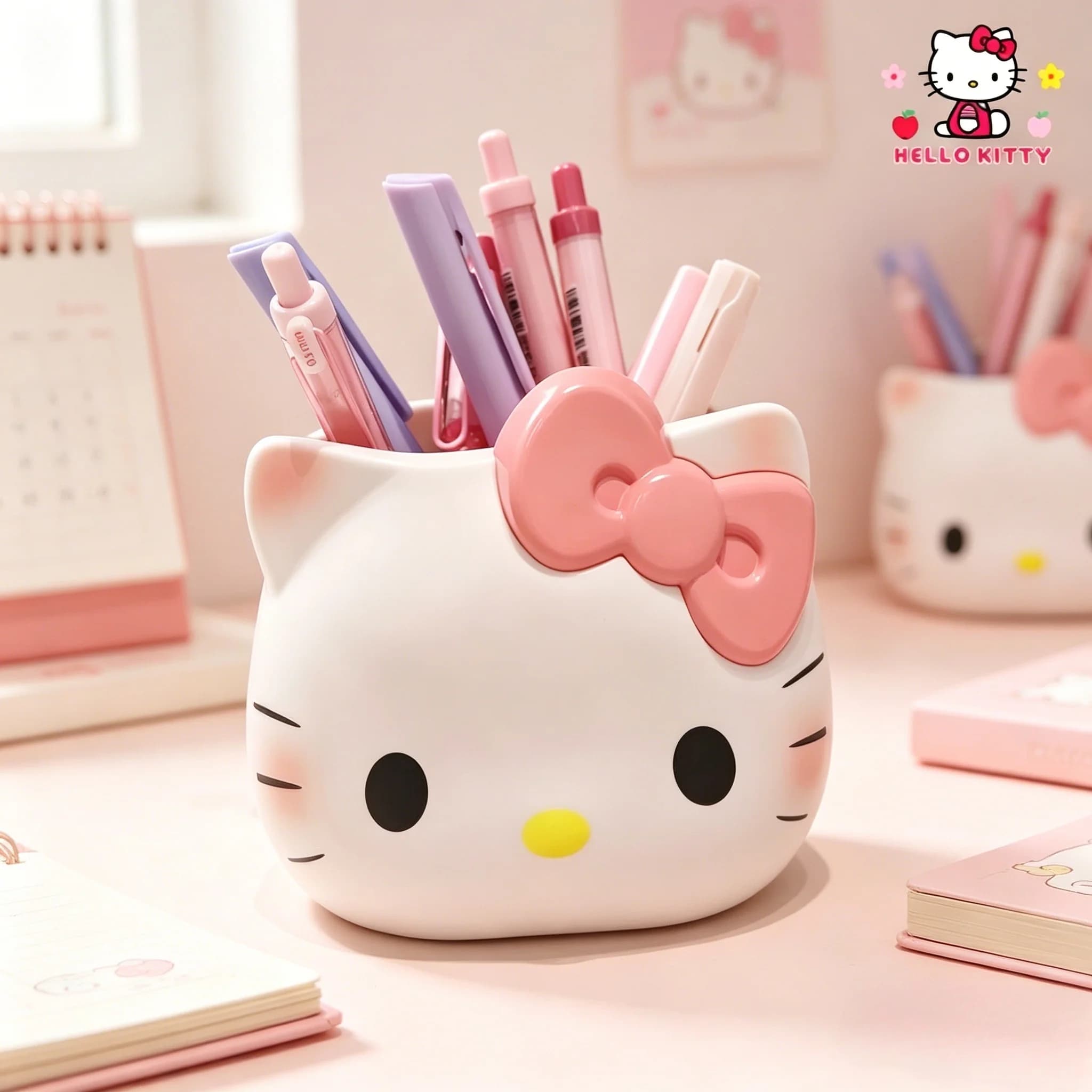Portapenne Kawaii Hello Kitty, Adorabile Organizzatore da Scrivania per Studenti, Scatola Portaoggetti per Trucchi, Decorazione Festiva Graziosa, Regalo