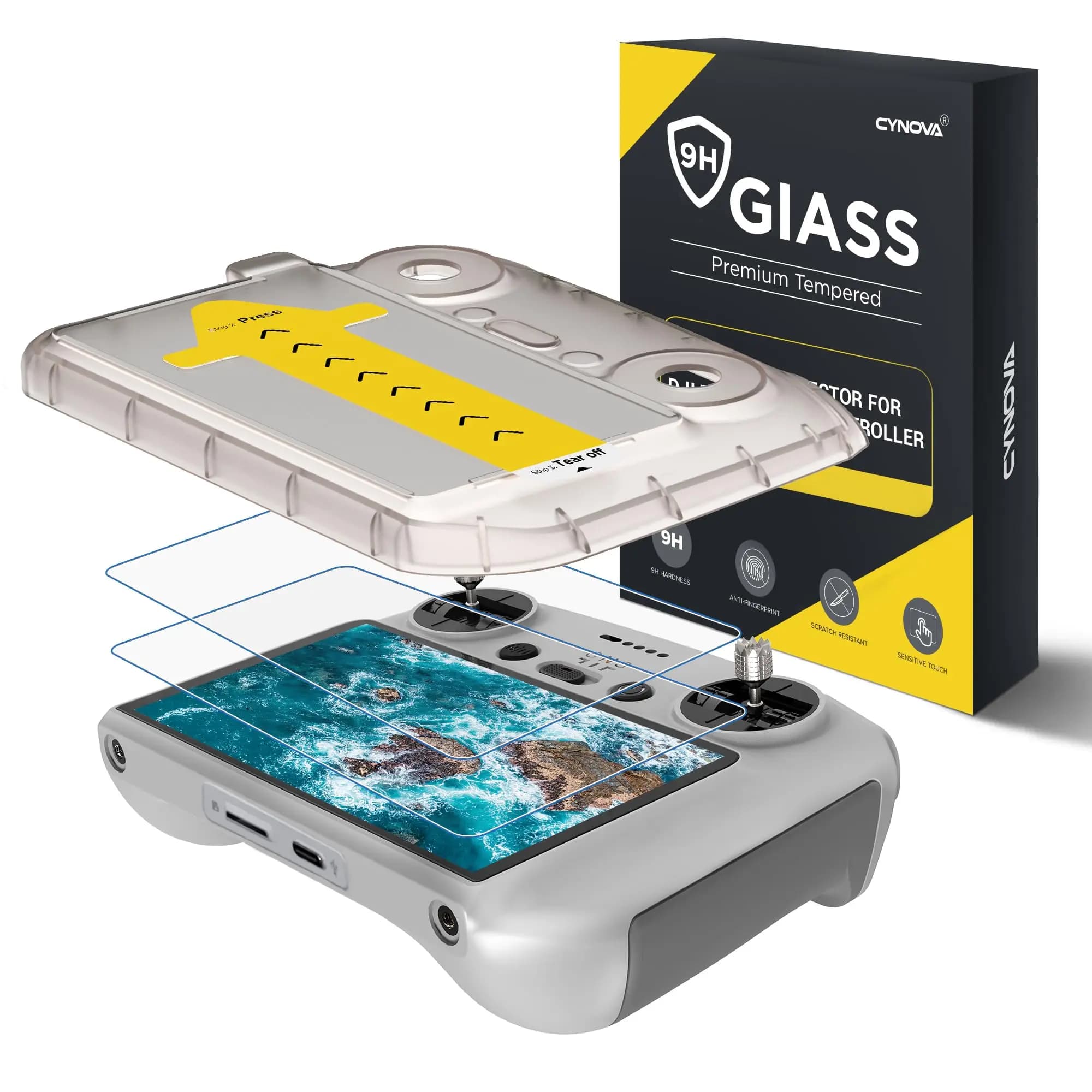 Pellicola protettiva per schermo DJI RC2 con kit di allineamento automatico, pellicola protettiva in vetro temperato HD per controller DJI RC per Mini 5 Pro
