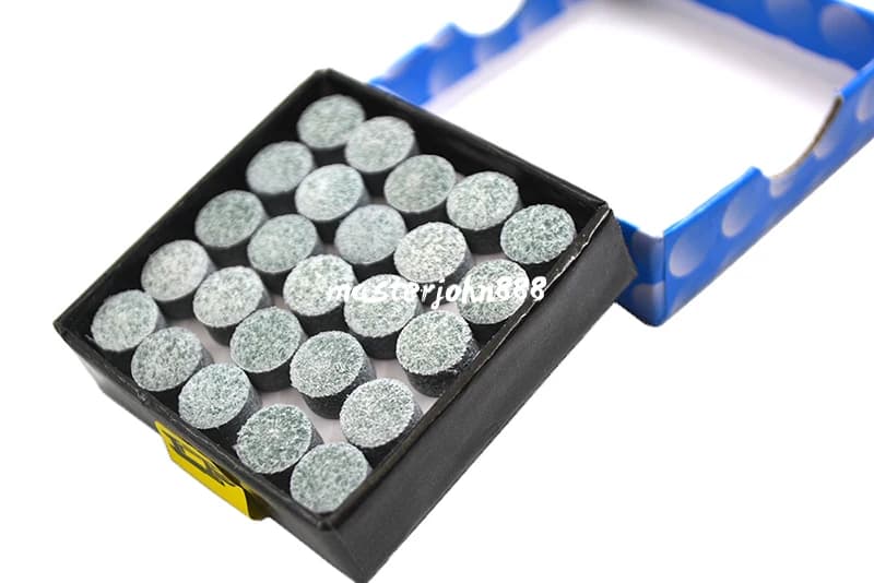 50 Pezzi Punte in Pelle Adesive per Stecche da Biliardo e Snooker 9/10mm