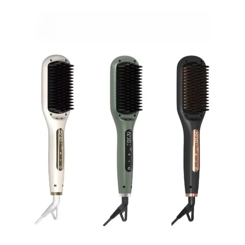 Touch Screen Hair Straightener Comb Electric Hair Brush Negative Ion Hair Straightener Brush Hot Ion Brush