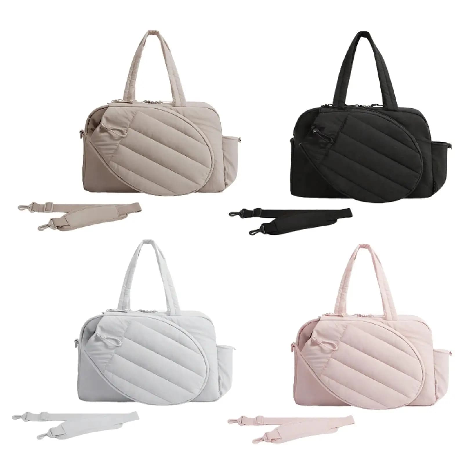 Borsa da Tennis Grande Impermeabile in Nylon, Borsa Sportiva per Tennis e Racchette, Borsa a Tracolla per Palestra e Viaggi
