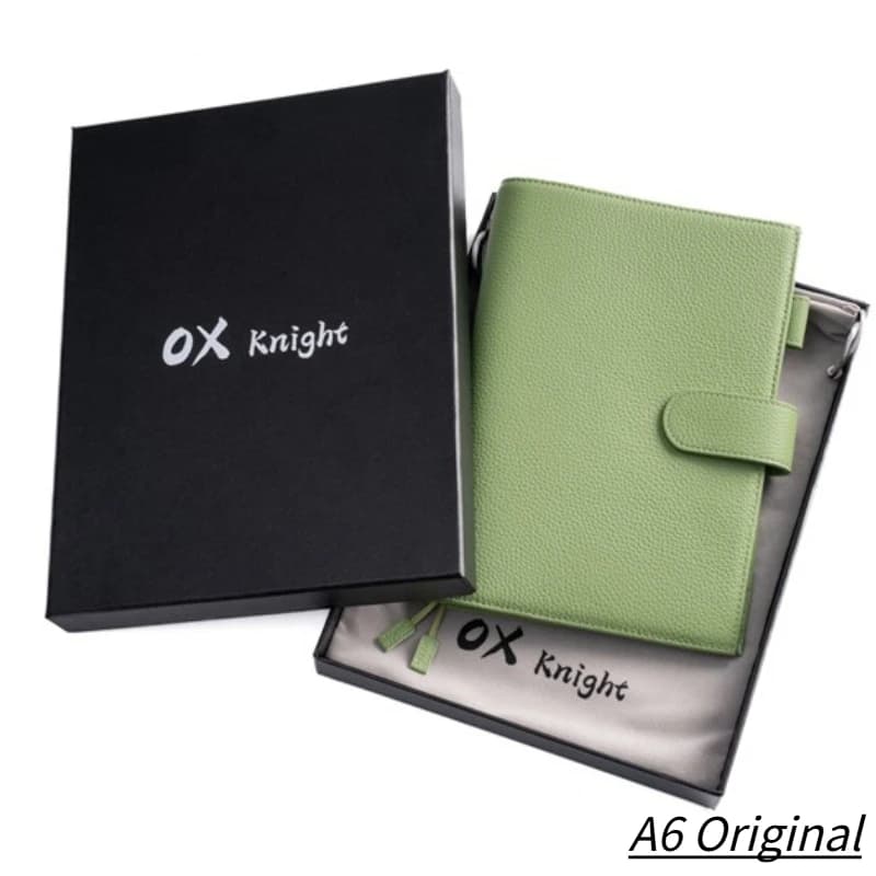 OX KNIGHT 2026 Copertina di Lusso Originale A6 Plus per Agenda A6 in Pelle di Vacchetta con Grana Litchi, Organizer, Diario