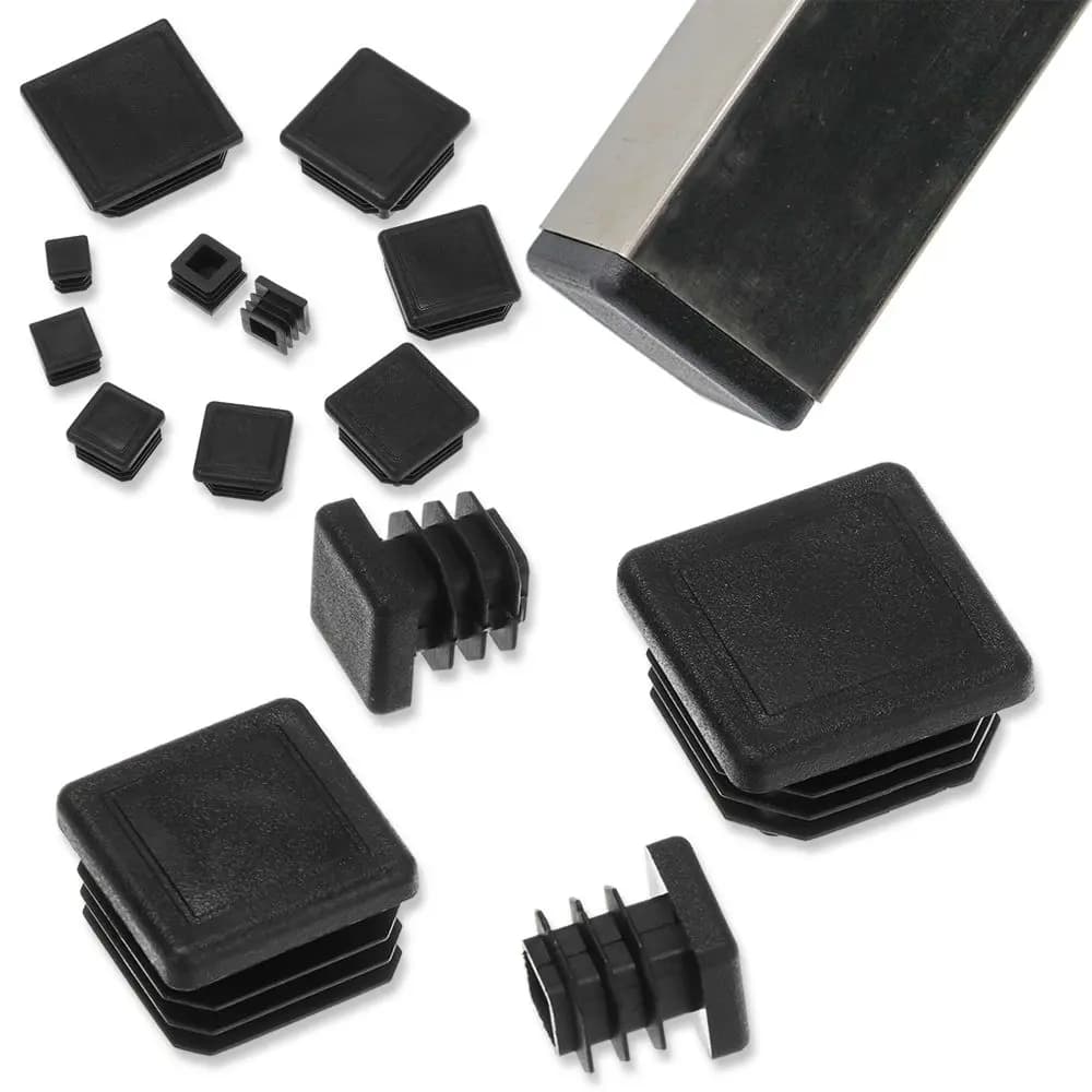 10 pz/pacco tappi terminali per tranciatura quadrati in plastica piedini per mobili resistenti all'usura cuscinetti antiscivolo tappi per gambe per sedie protezione per cappucci per pavimenti