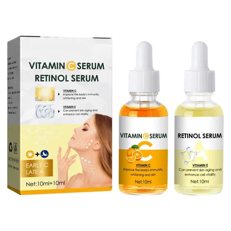 10ml + 10ml serum for face Set for skin care vitamin C + serum retinoli for facial companies serum firming serum face moisturizing brightening