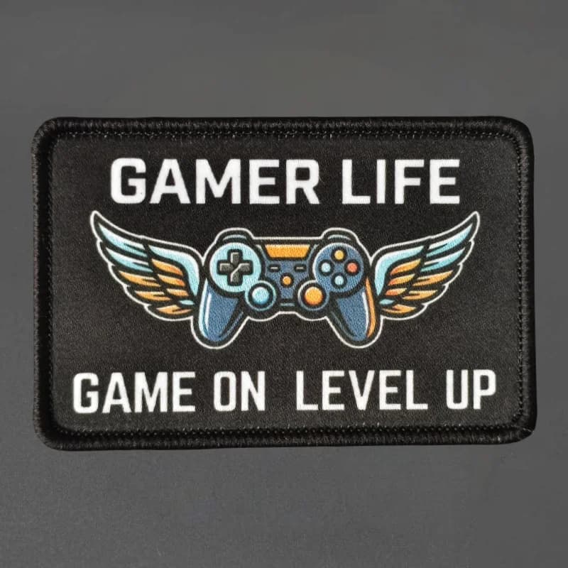 GAMER LIFE GAME ON LEVEL UP Print Patch Tactical Vest Hook&Loop Badge Backpack Decoration Stickers Armband Patches for Clothing