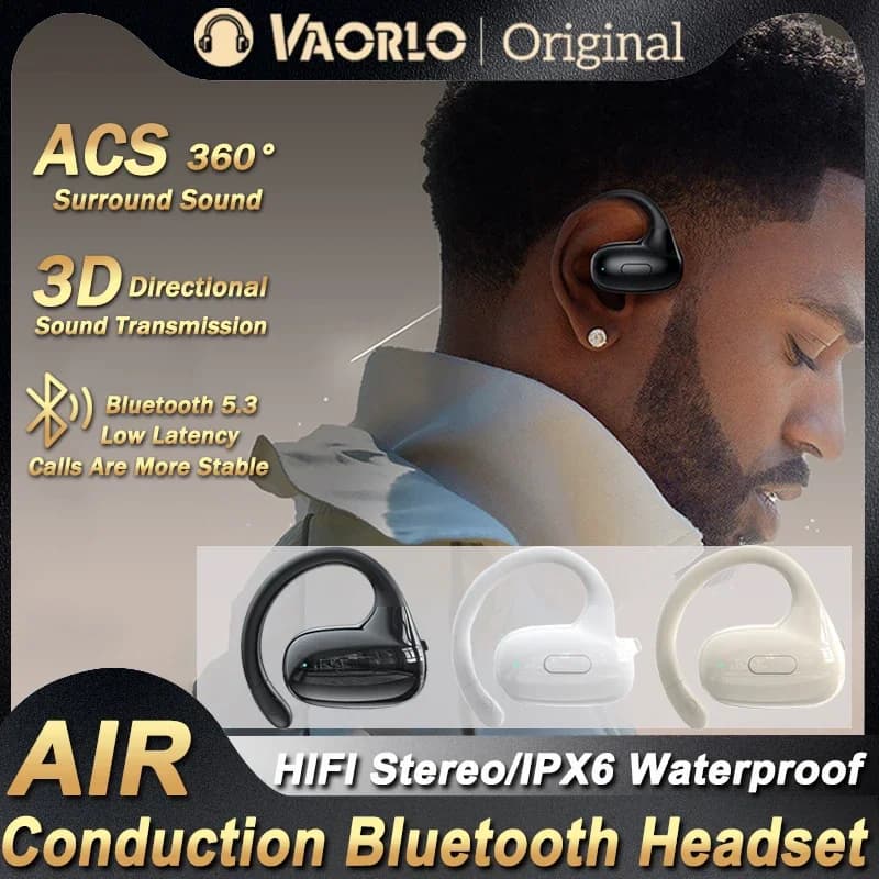 Cuffia a conduzione aerea Bluetooth 5.3 Gancio per l'orecchio Sport DT3.0 Trasmissione audio direzionale Auricolare wireless IPX6 Auricolare sportivo