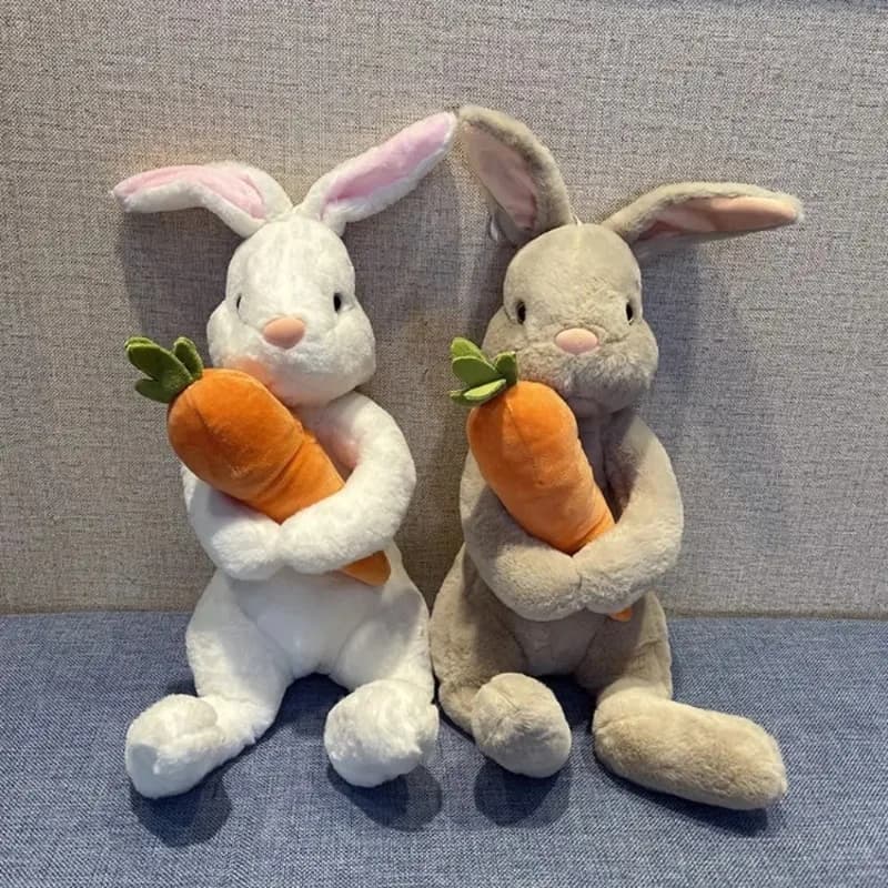 Coniglietto di Peluche Kawaii da 20CM per Pasqua, Animale di Pezza Carino che Tiene una Carota, Giocattolo Morbido, Cuscino, Regalo per Bambine