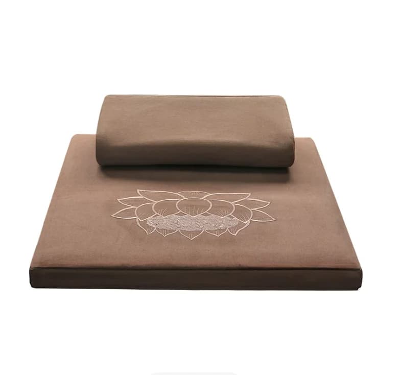 Oriental Suzhou Embroidery Lotus Raised Zafu Zen Meditation Cushion Extra Thick Large Anti-slip Sitting Pouf for Indoor Yoga