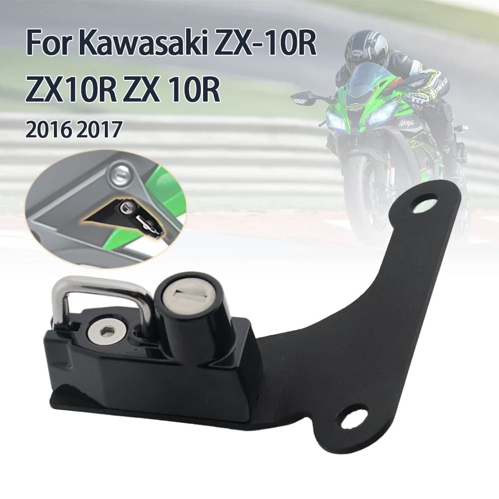 Motorcycle Helmet Lock Kit Helmets Security Anti-Theft Lock Rust-Proof Aluminum For Kawasaki ZX-10R ZX10R ZX 10R Accessories