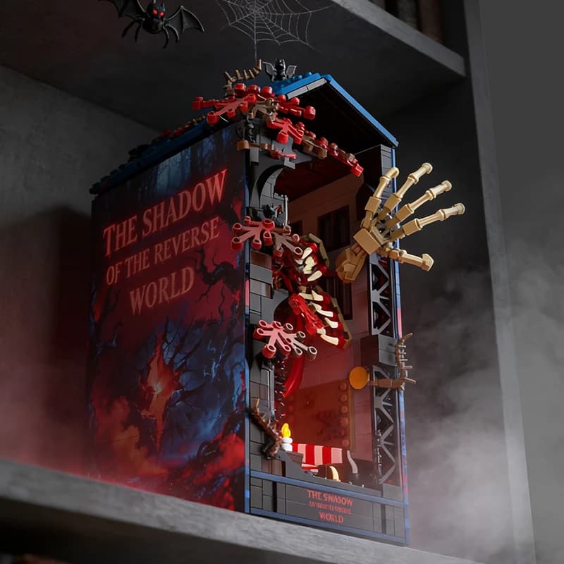 Kit Book Nook Stranded: La Casa del Mostro di Vecna Capovolto, Blocchi da Costruzione, Puzzle 3D, Mattoncini LED per Libreria, Giocattoli per Bambini, Regalo