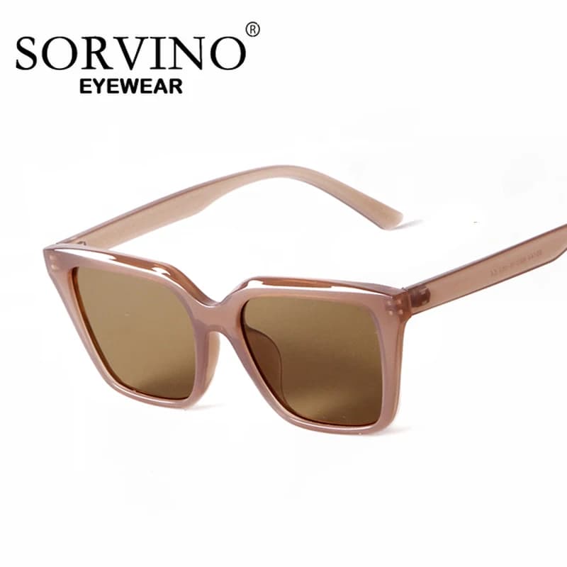 SORVINO INS Occhiali da sole quadrati piccoli alla moda Donna Uomo Marrone chiaro UV400 Occhiali da sole alla moda per donna Occhiali da guida