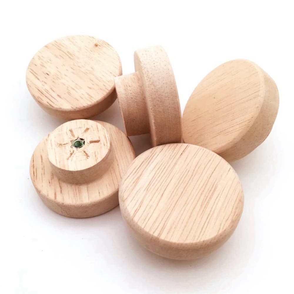 Maniglie e Pomelli Rotondi in Legno per Armadi, Scarpiera, Porte, Cassetti e Mobili - Accessori per la Casa