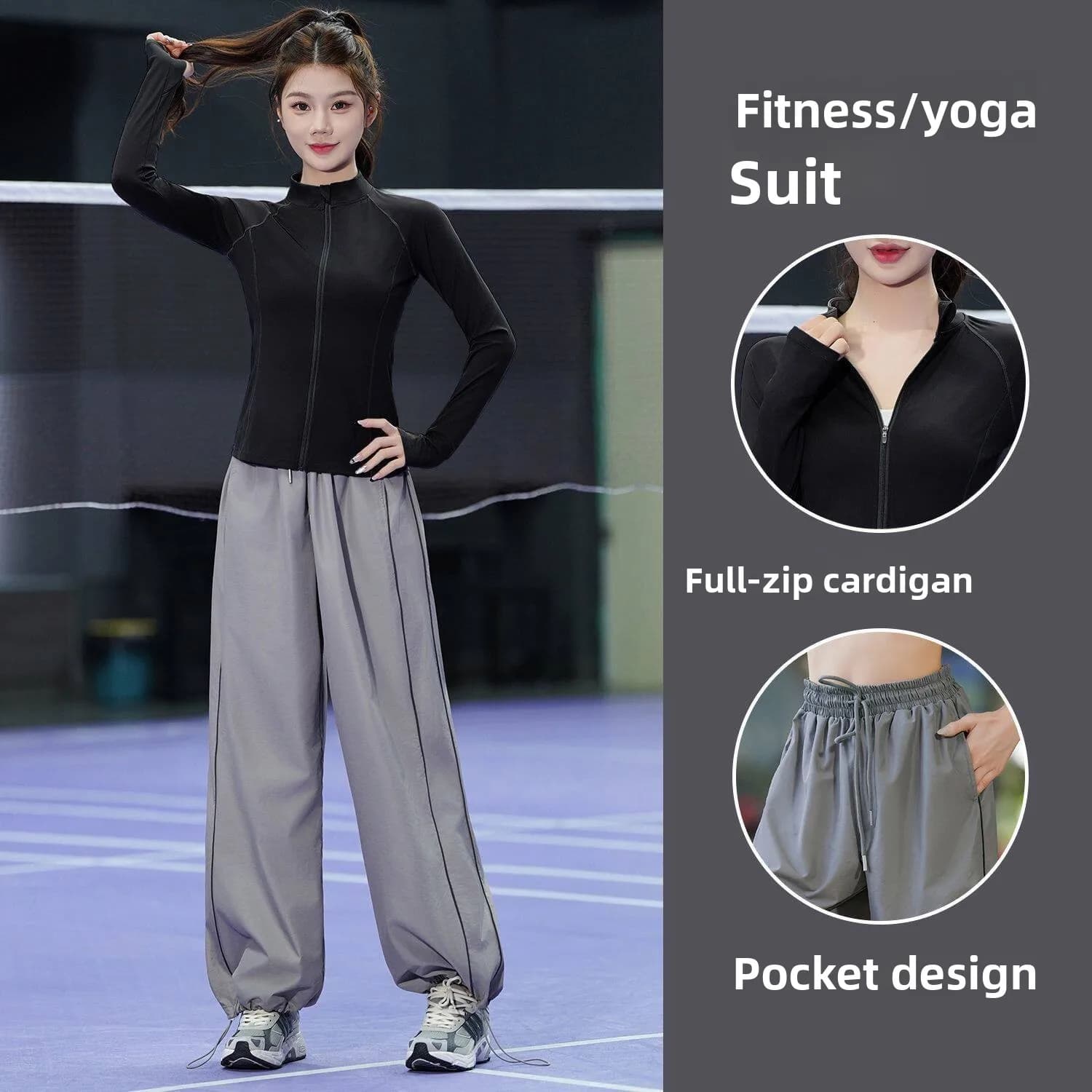 Women's Running Sportswear Set Quick Dry Outdoor Fitness Clothing Spring Morning Run Yoga Outfit High Waist Long Pants