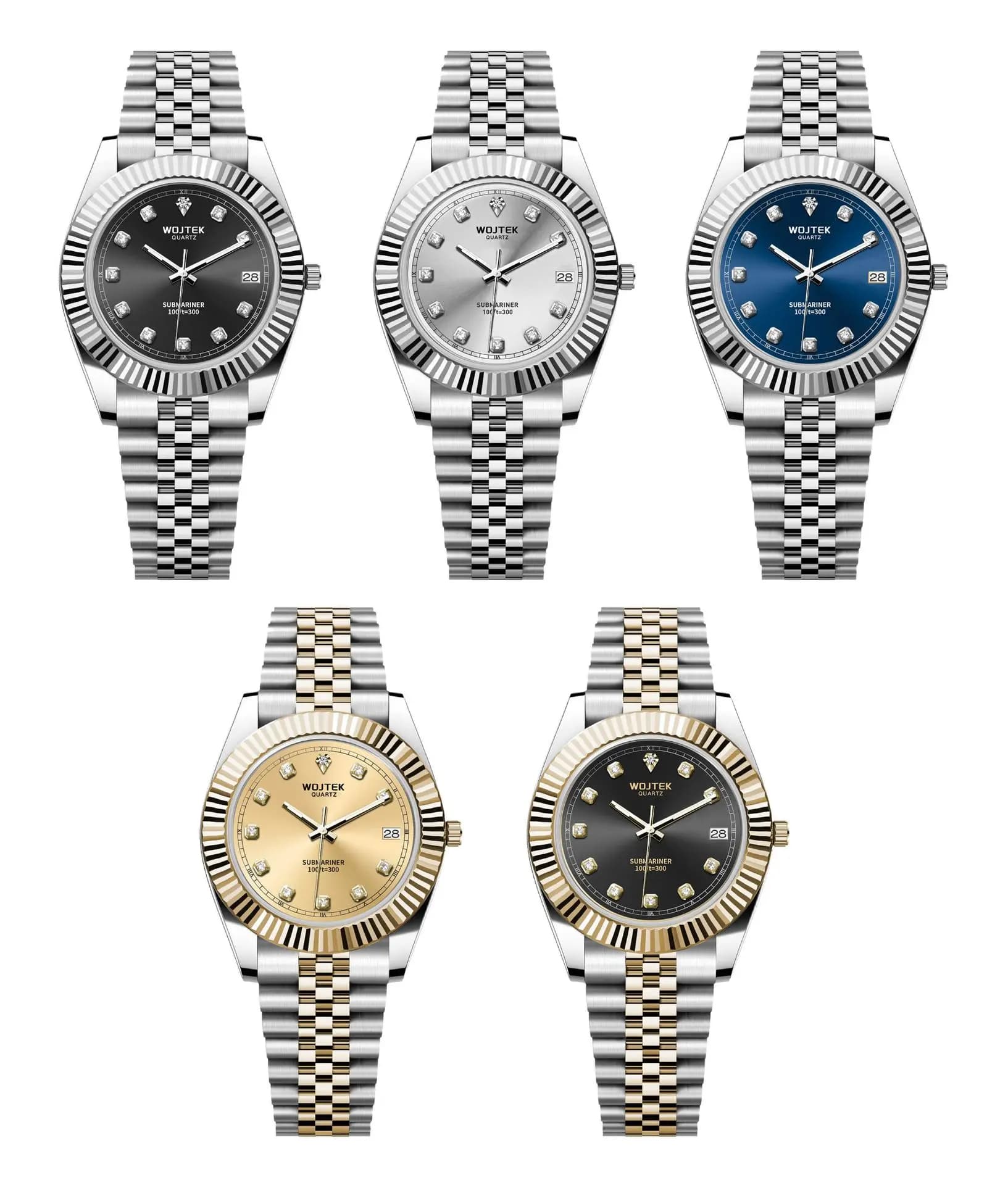WOJTEK Women Quartz Watch Stainless Steel Band Date Display Exquisite Craft Classic Elegant Ladies Wristwatch Reloj Mujer