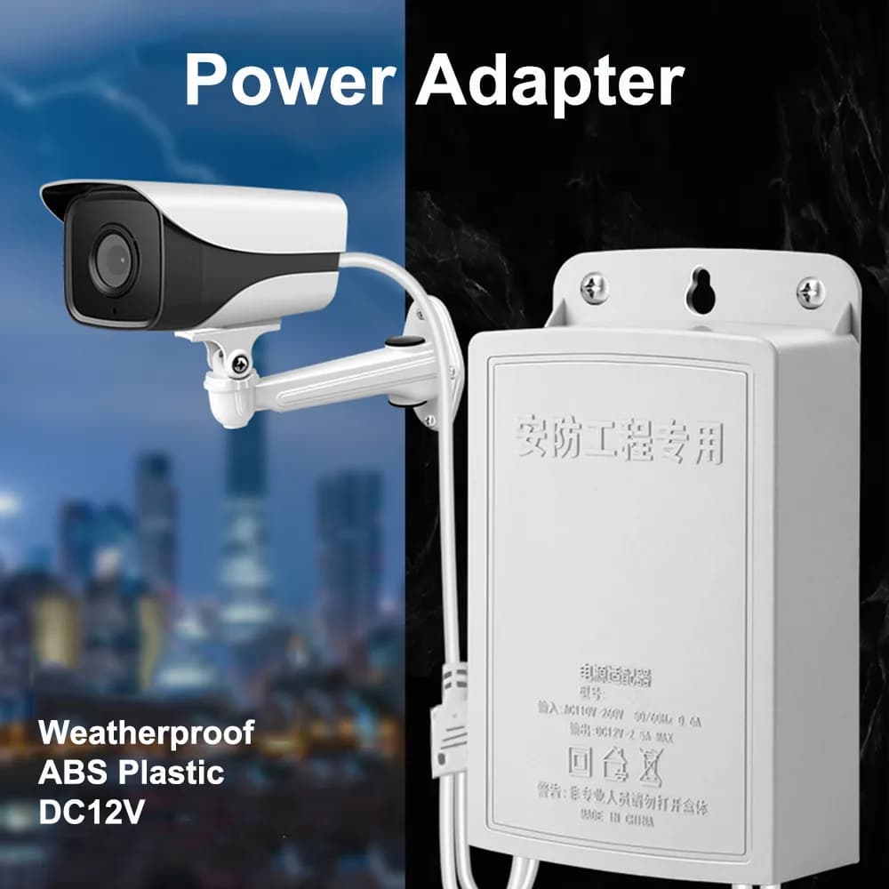 DC 12V 2.5A Exterior Waterproof CCTV Security Camera Power Adapter Security Security Cameras Mount Camera Power Supply