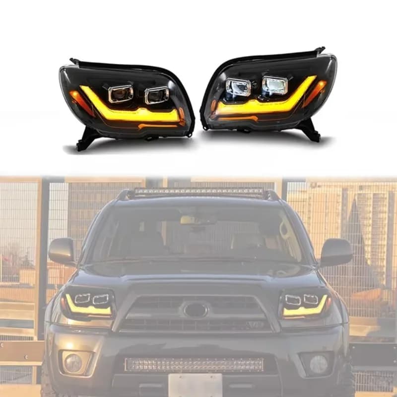 New Replacement LED Double Projector Headlights Led Headlamps for 4th GEN 2003-2009 toyota 4runner Hilux Surf