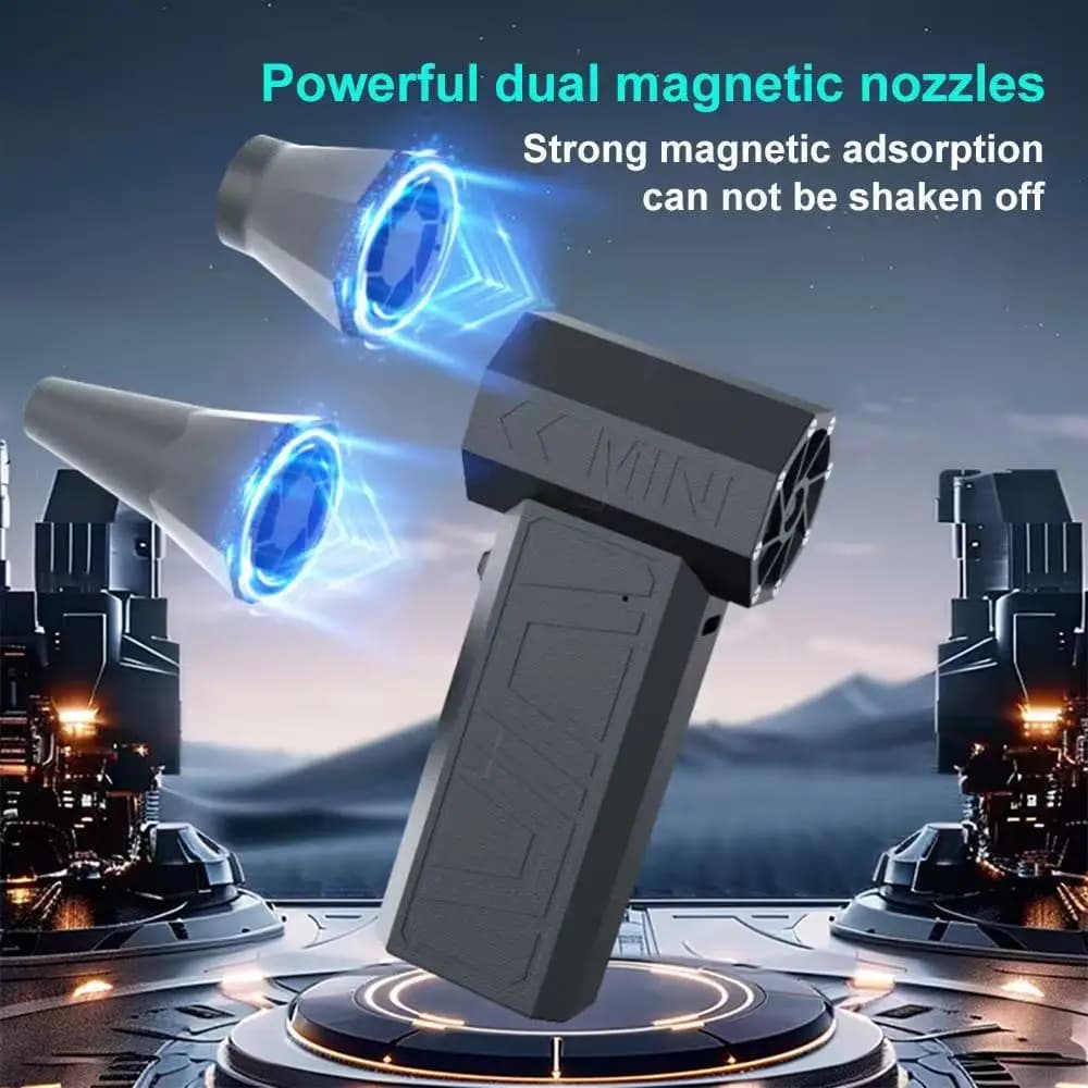 Turbo Jet Fan Electric Air Duster Portable Cleaning Blower Tool Car Blowing Snow 4 Gears adjustable Type-C Charging