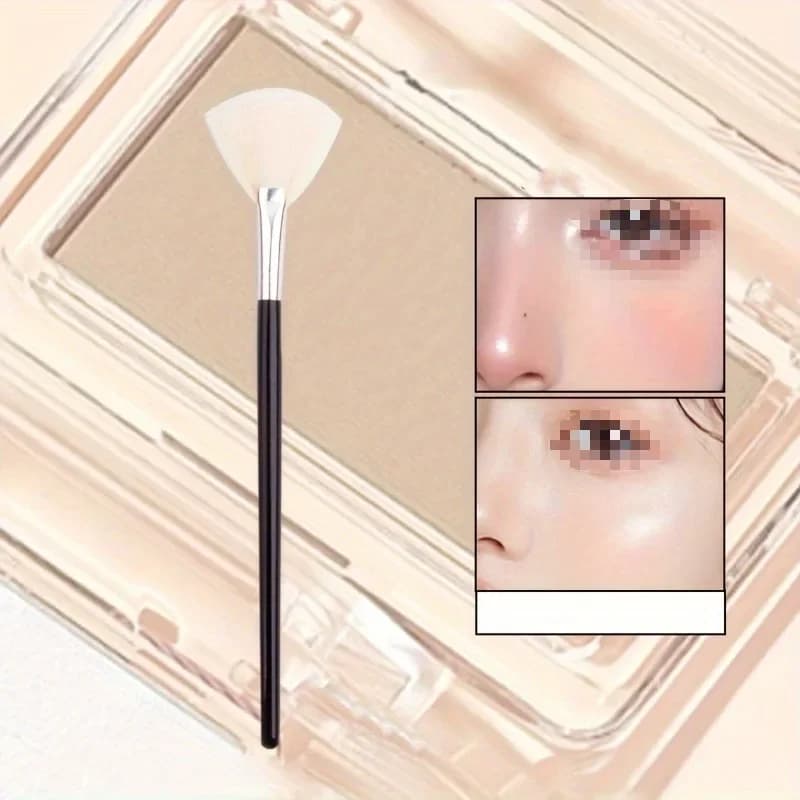 New single brush for highlighter Soft Makeup Brush White Fan Powder Brush Make-up Brush Highlighting Beauty Tool