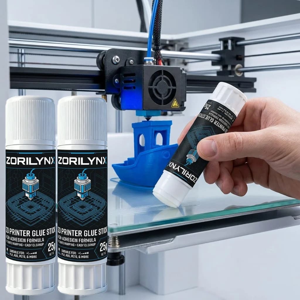 Colla per Stampante 3D ad Alta Adesione, Adesivo per Base di Stampa per Filamenti PLA ABS PETG TPU, Accessori Anti-Deformazione ZORILYNX