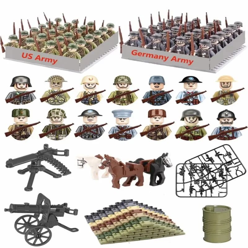 24 Pieces/Batch World War II Military Role World War II Army Building Blocks Hand-Made Building Blocks Children's Holiday Gift T