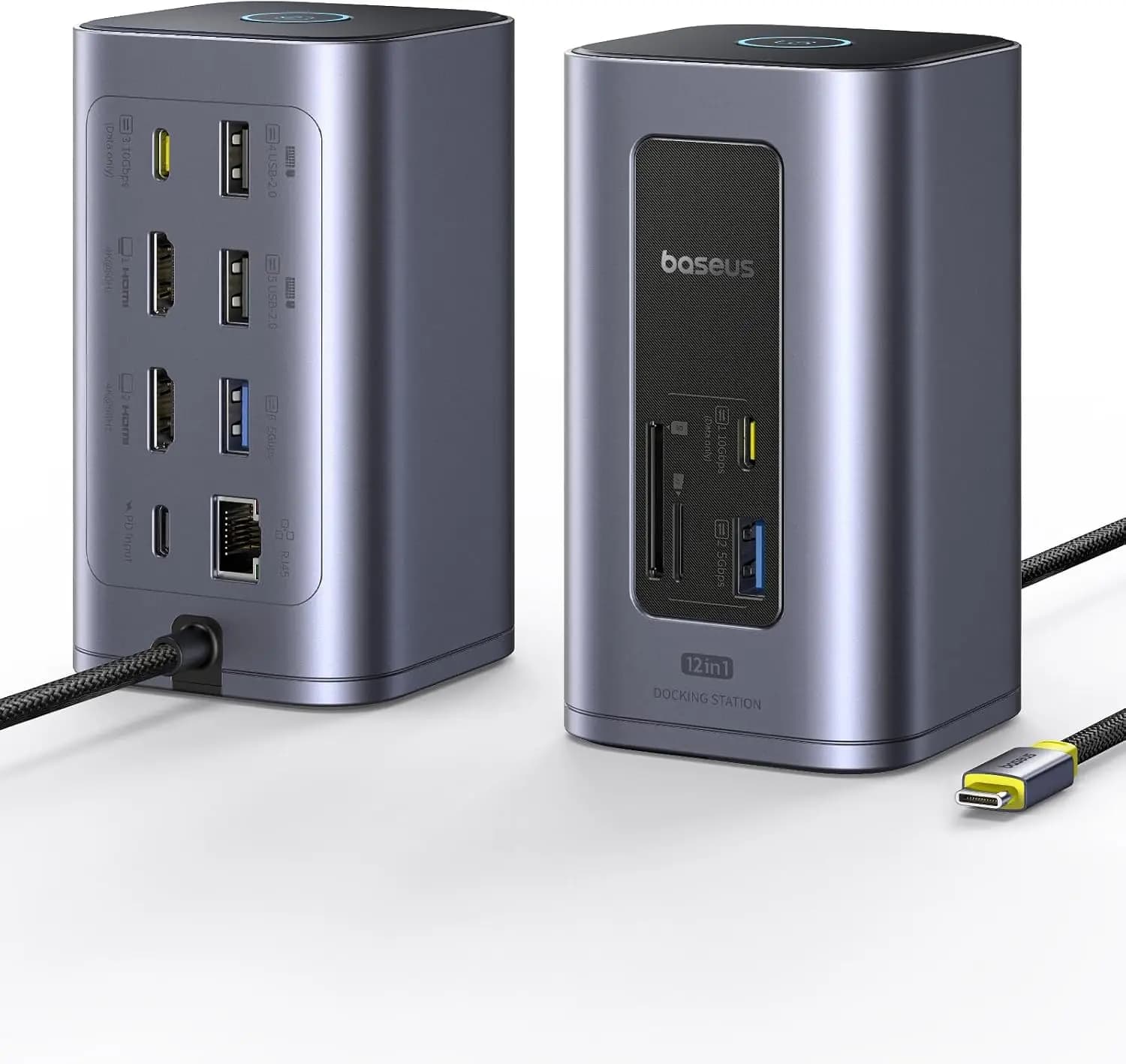 Docking Station USB-C 12-in-1: Doppio HDMI 4K, USB 10Gbps, PD 100W, Ethernet Gigabit per Laptop