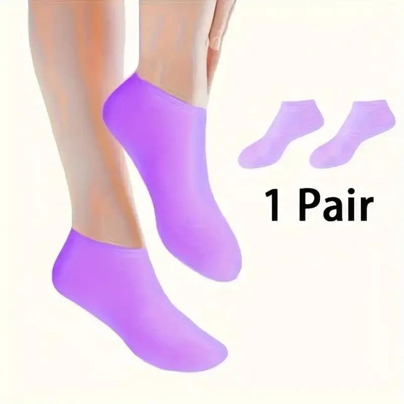 1 paio di calzini idratanti in silicone per piedi - Per piedi secchi e screpolati (calzini per pedicure Spa con gel da massaggio)