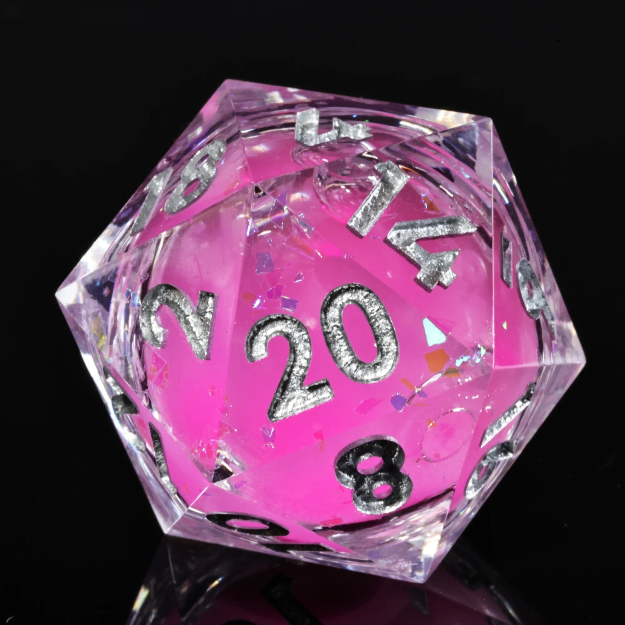 MINI PLANET Rosa Blu Oro Sabbia che scorre Set di dadi con nucleo liquido Dadi in resina poliedrica per TRPG Dungeons & Dragons Gioco DND Dice