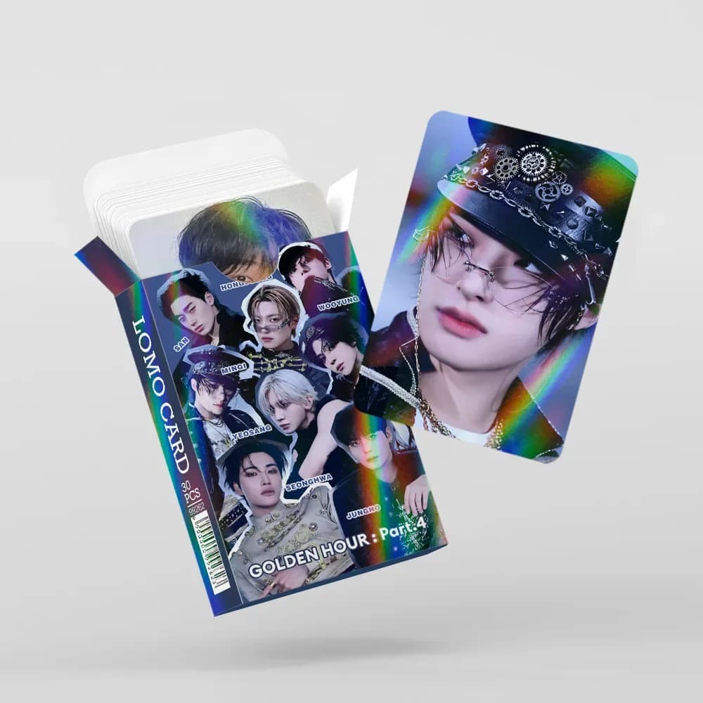 New Arrival ATEEZ 30Pcs Flash Lomo Cards Double Sided Round Corner HD Photocards Collectible Concert Holiday Gift