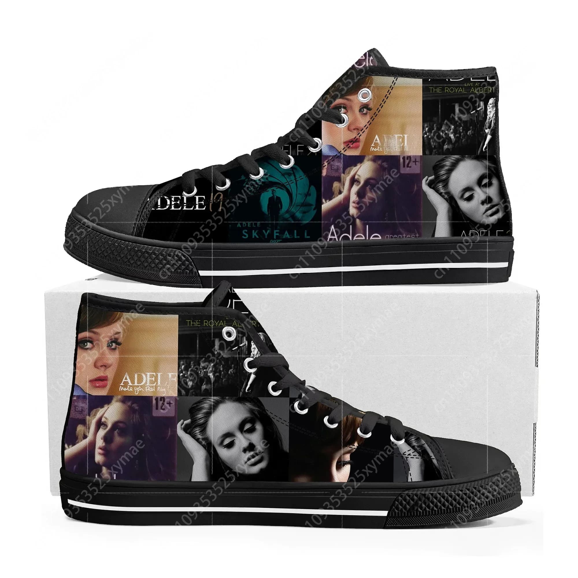 Adele Singer Poster High Top Sneakers Mens Womens Lightweight Canvas Sneaker Ghana Hiking Casual Custom Shoes