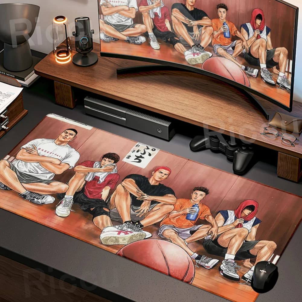 Anime Slam Dunk Mouse Pad Sport Basket Scrivania Mouse Pad HD Tappetino da scrivania Tappetini per tastiera da gioco estesi Tappetino per mouse per giocatori di grandi dimensioni